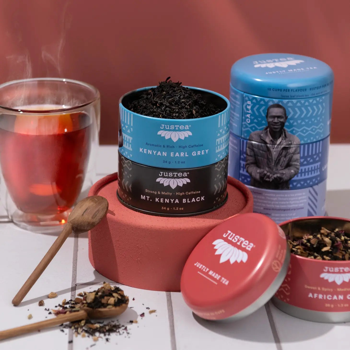 Black tea trio & spoon