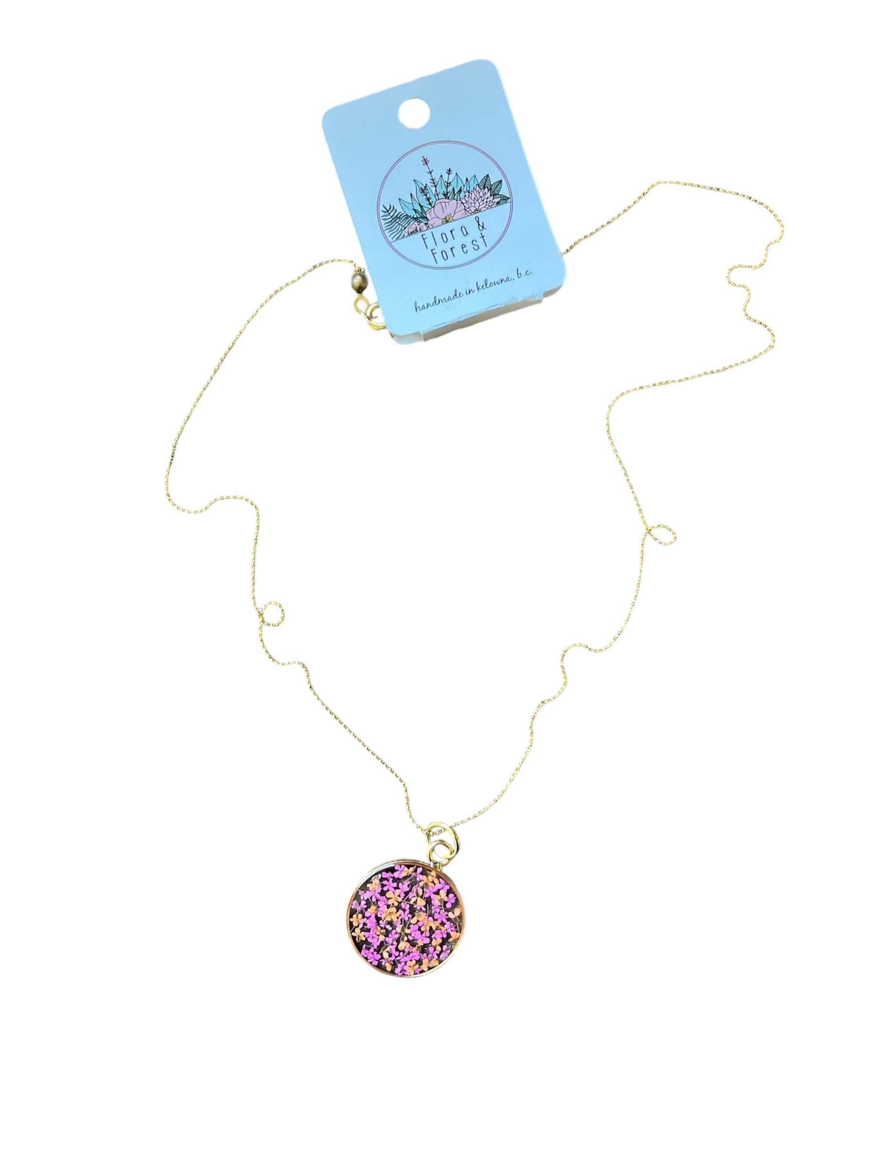 Real flower circle necklace- Candy