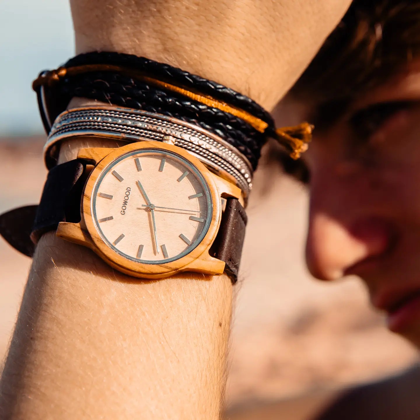 Olive Wood Watch
