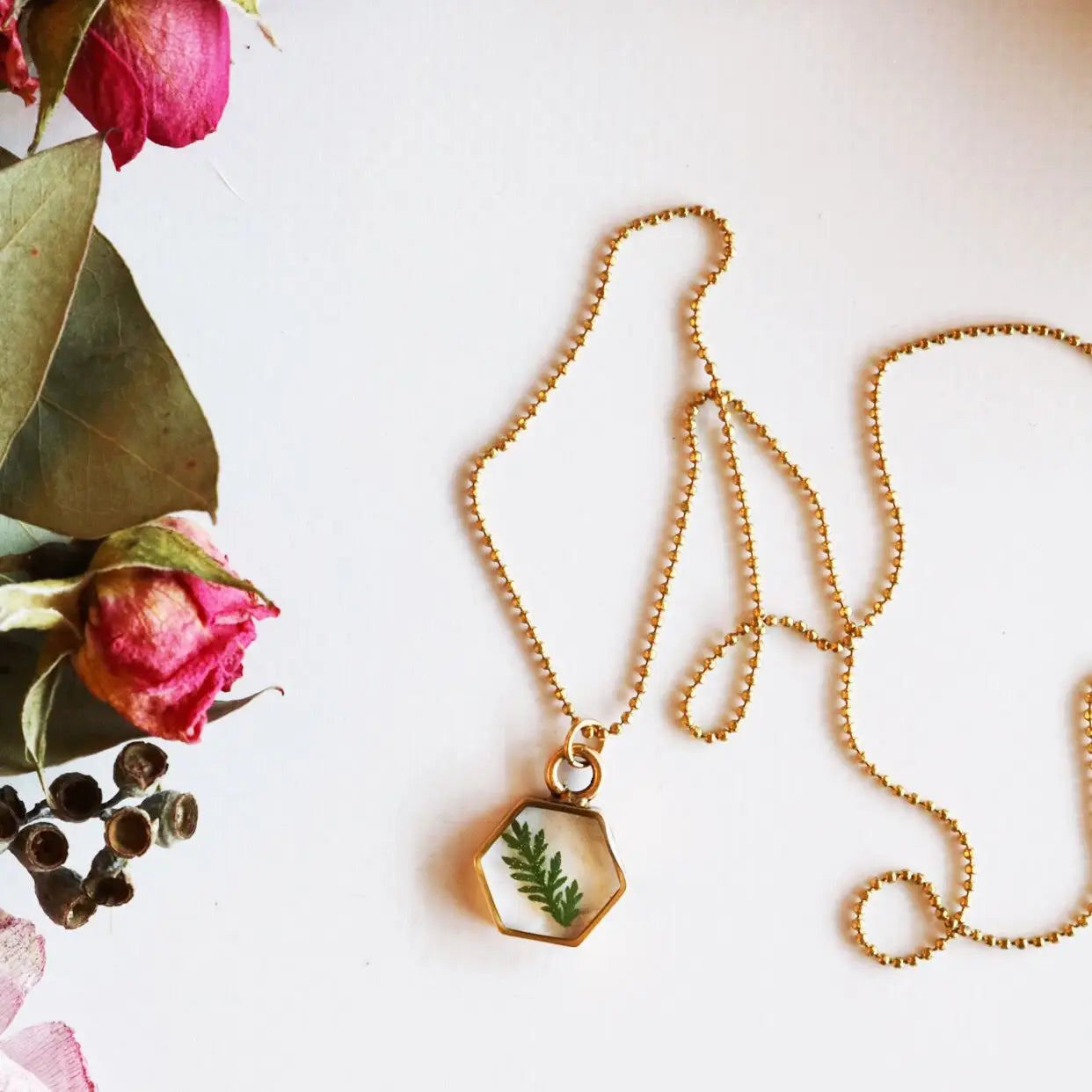 Fern gold necklace