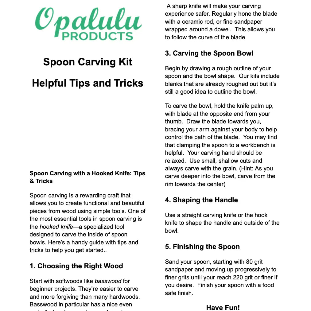 Spoon carving kit