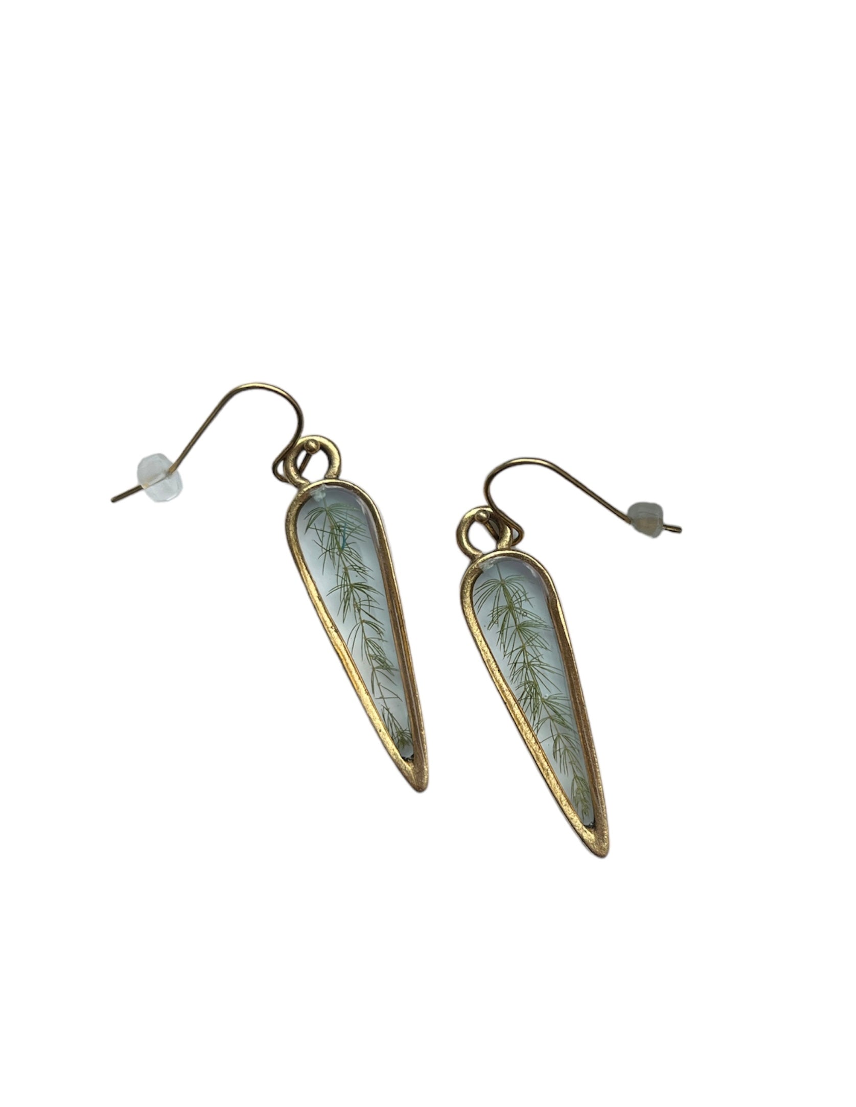 Feather fern point earrings