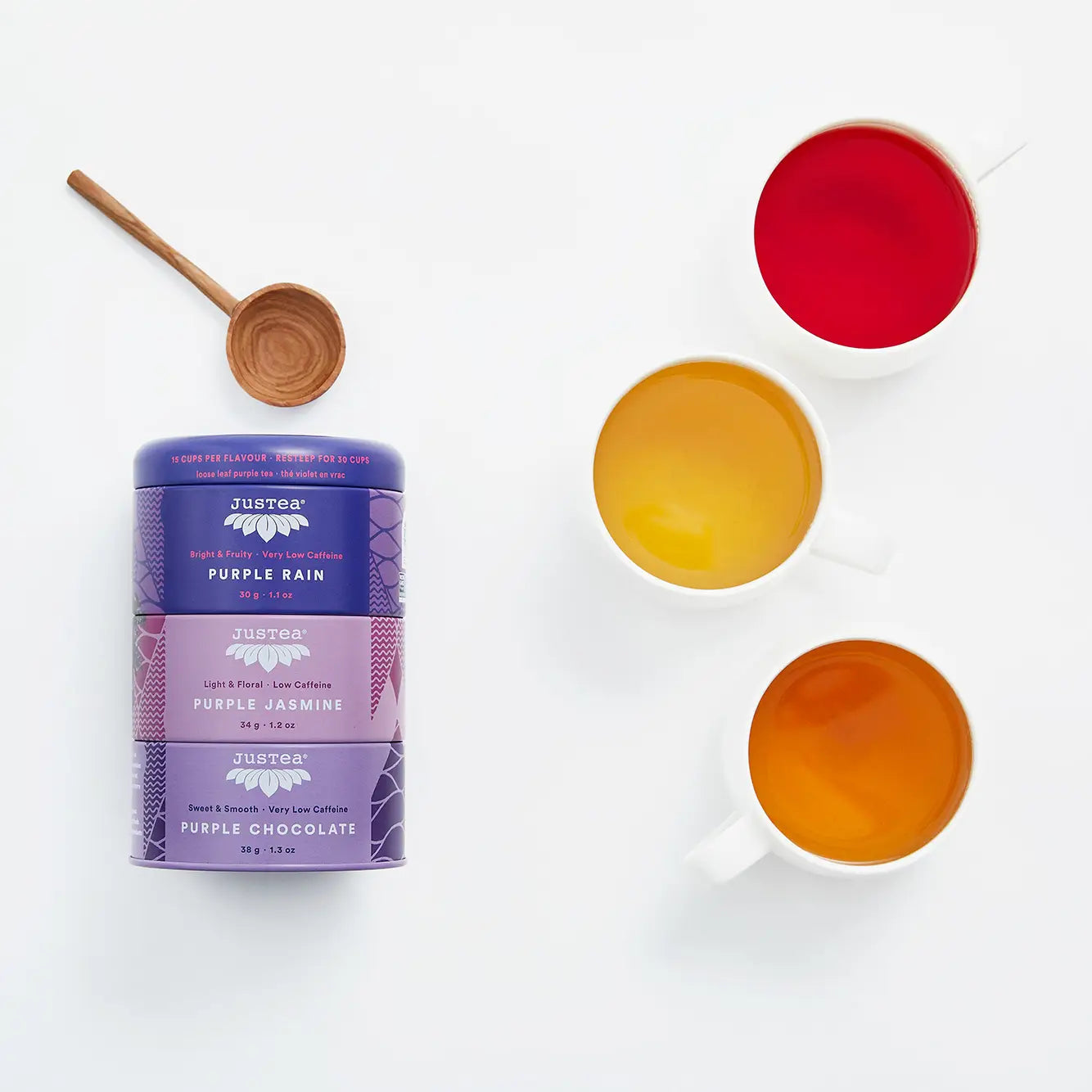 Purple tea trio & spoon