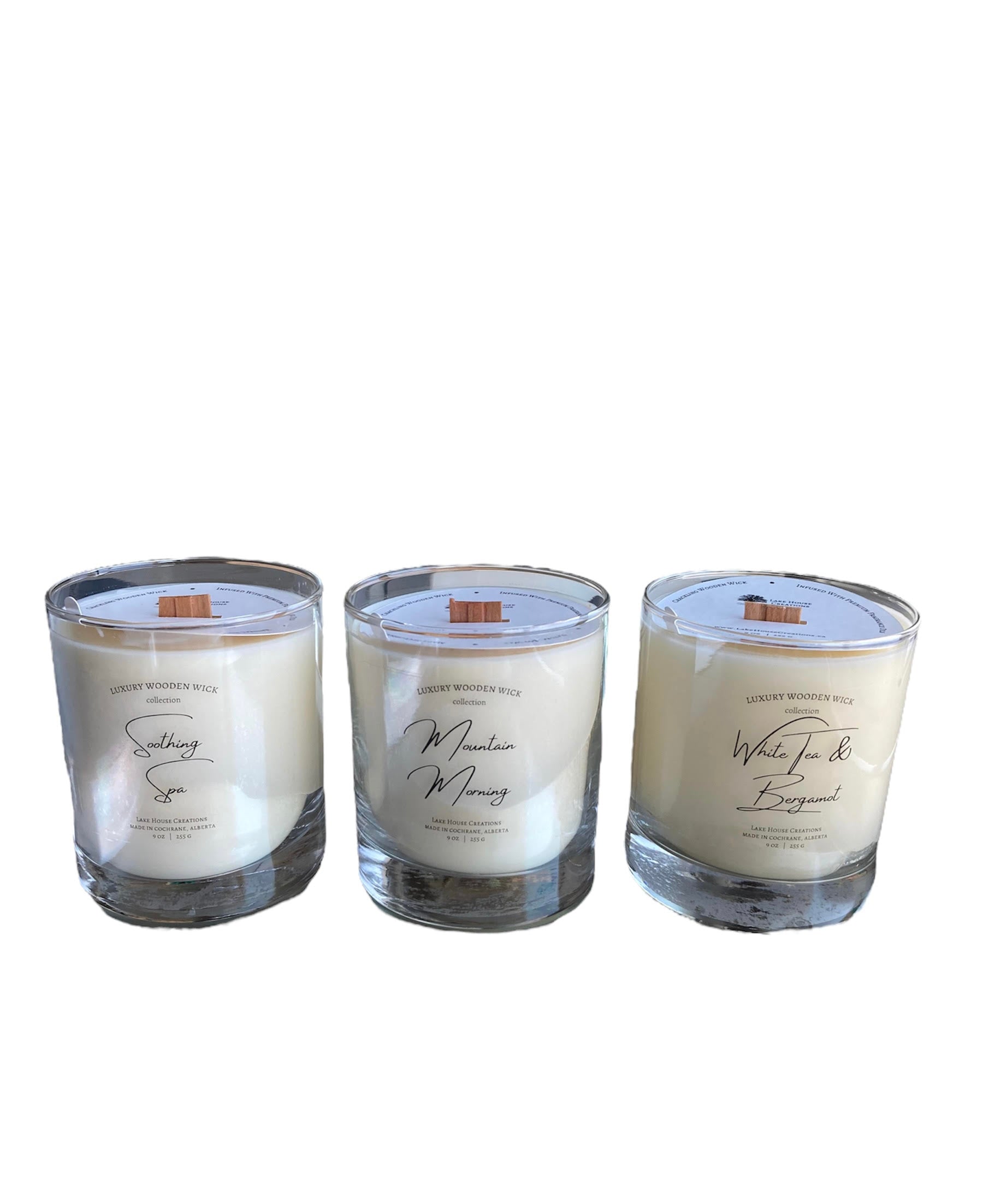 Luxury wooden wick candles